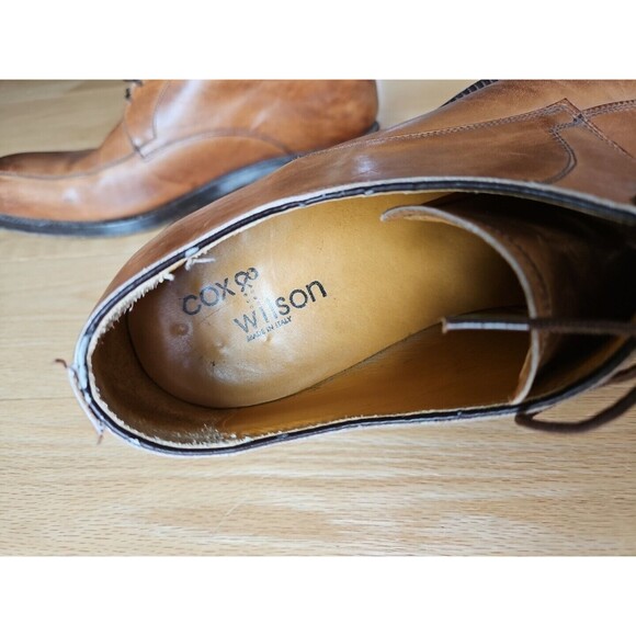Cox & Wilson Tan Brown Leather Oxford Professor Work Dress Shoes Mens size 43/9‎ - Picture 6 of 13